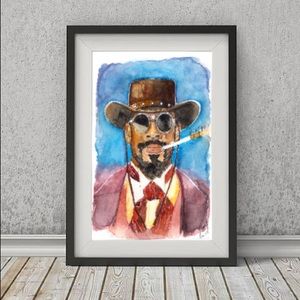 Django Unchained Watercolor Painting